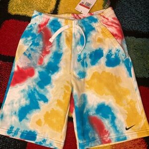 Nike Kids Colorful Tie-Dye Shorts - Blue, Red, Yellow